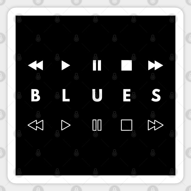 Blues Style Music Player Buttons Dark Theme Sticker by nightsworthy